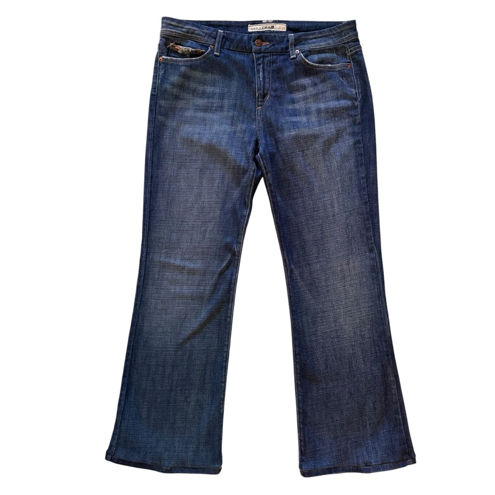 Joes Jeans Muse Bootcut Size 32 Harvey Medium Wash 30” Inseam Western Distress
